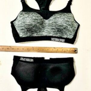 Victoria Sport" Bras - Size 32D - New Without Tags Black/Black/Gray. Lot of 2!